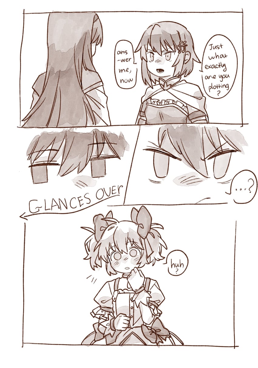 akemi homura, kaname madoka, and miki sayaka (mahou shoujo madoka magica) drawn by ezier