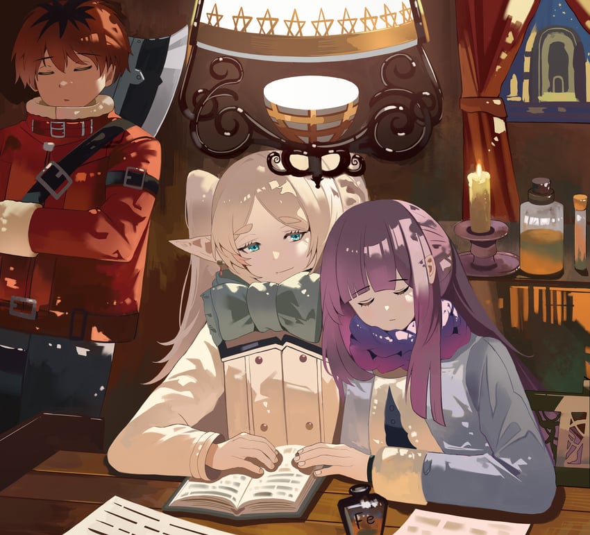 frieren, fern, and stark (sousou no frieren) drawn by liangyimo