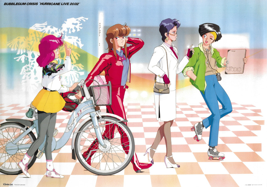 priscilla asagiri, nene romanova, sylia stingray, and linna yamazaki (bubblegum crisis) drawn by sonoda_ken'ichi