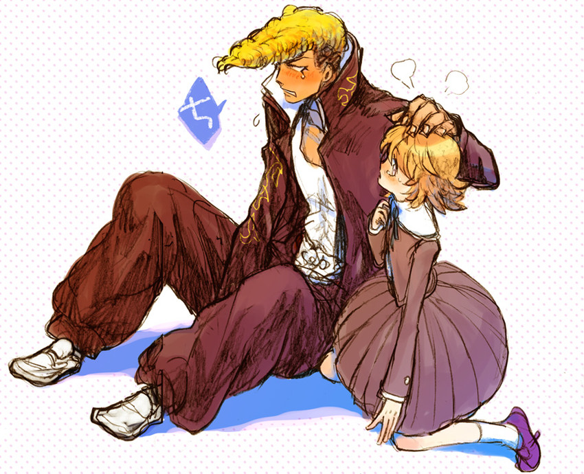 fujisaki chihiro and owada mondo (danganronpa and 1 more) drawn by u_(uuupixi)