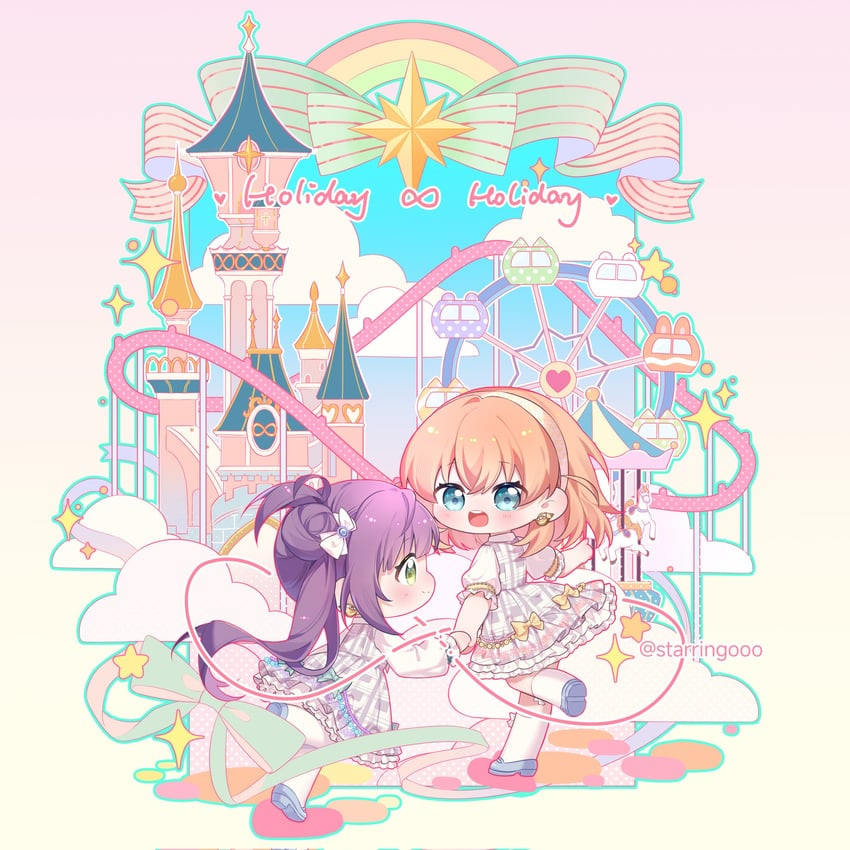 hinoshita kaho and otomune kozue (love live! and 1 more) drawn by starringooo