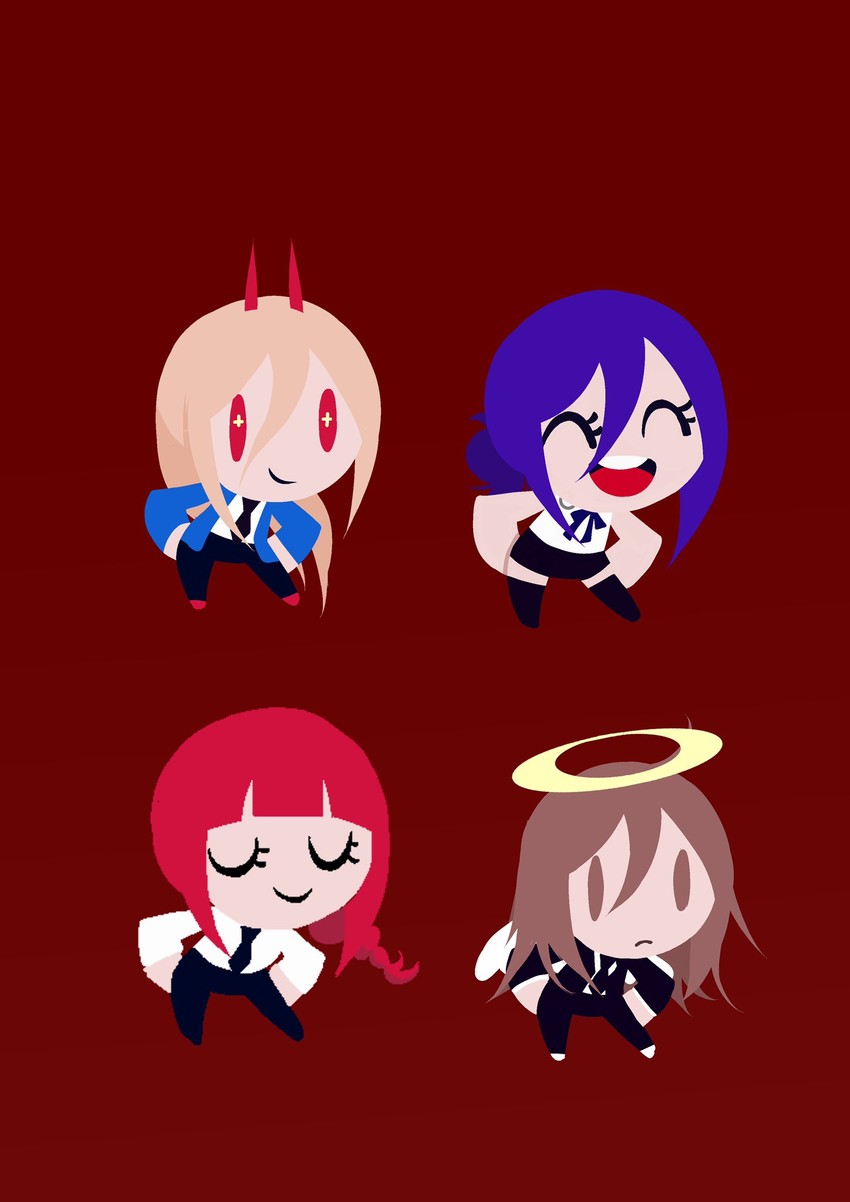 makima, power, reze, and angel devil (chainsaw man and 1 more) drawn by udonmaru_men
