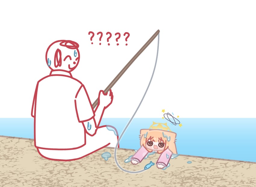 sensei, doodle sensei, and mari (blue archive) drawn by horuhara