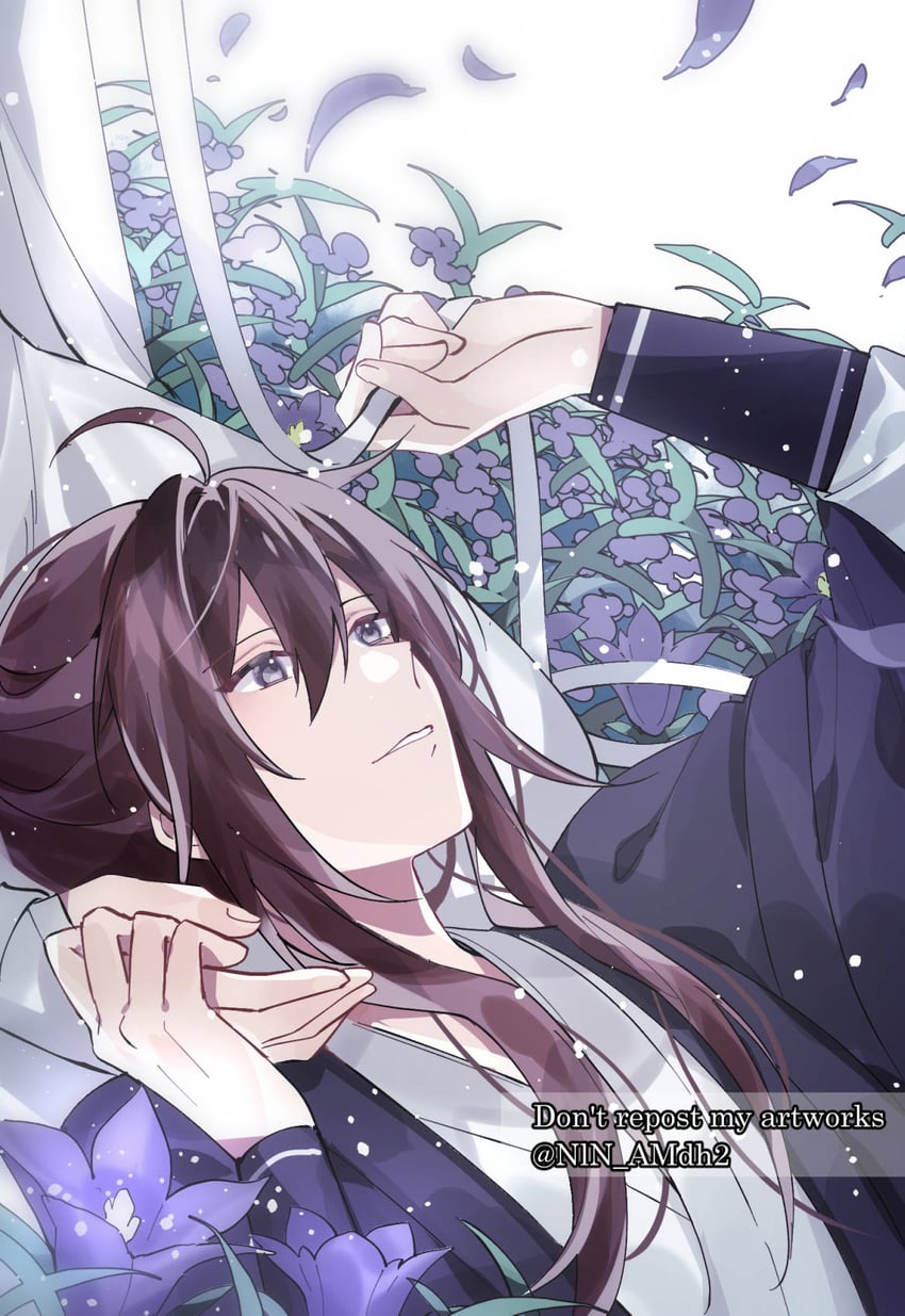 wei wuxian and lan wangji (modao zushi) drawn by hyottokoane