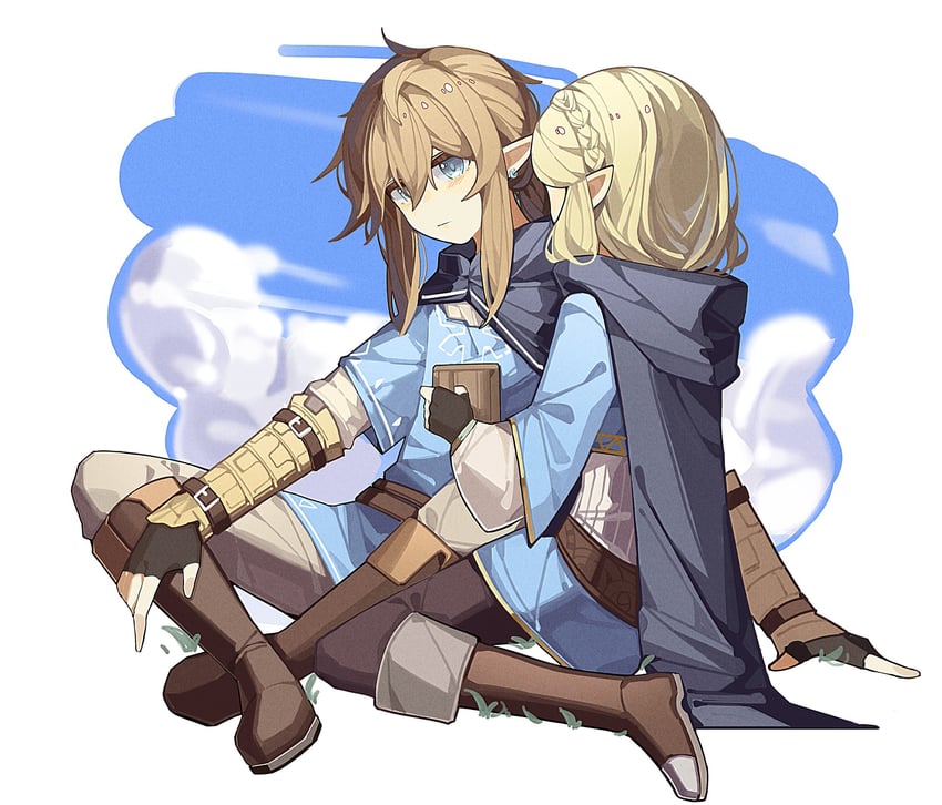 link and princess zelda (the legend of zelda and 1 more) drawn by haobuguniao