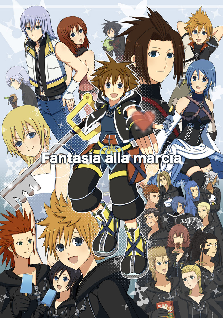 sora, roxas, kairi, riku, aqua, and 18 more (kingdom hearts and 4 more) drawn by ee_(1591693)