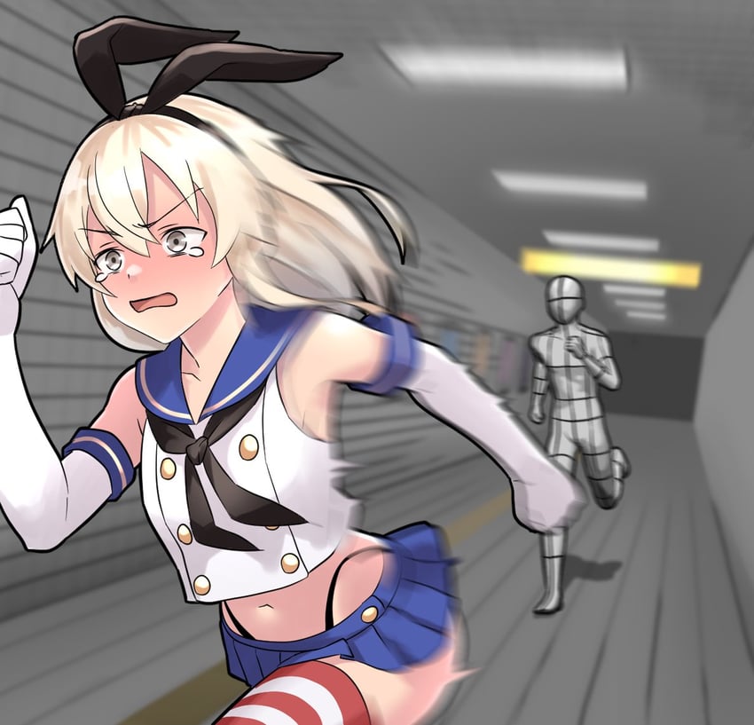 shimakaze (kantai collection and 1 more) drawn by furaggu_(frag_0416)