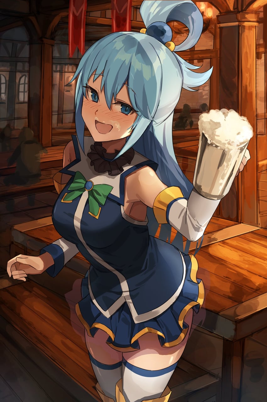 aqua (kono subarashii sekai ni shukufuku wo!) drawn by nasubin_(nasubisamurai15)