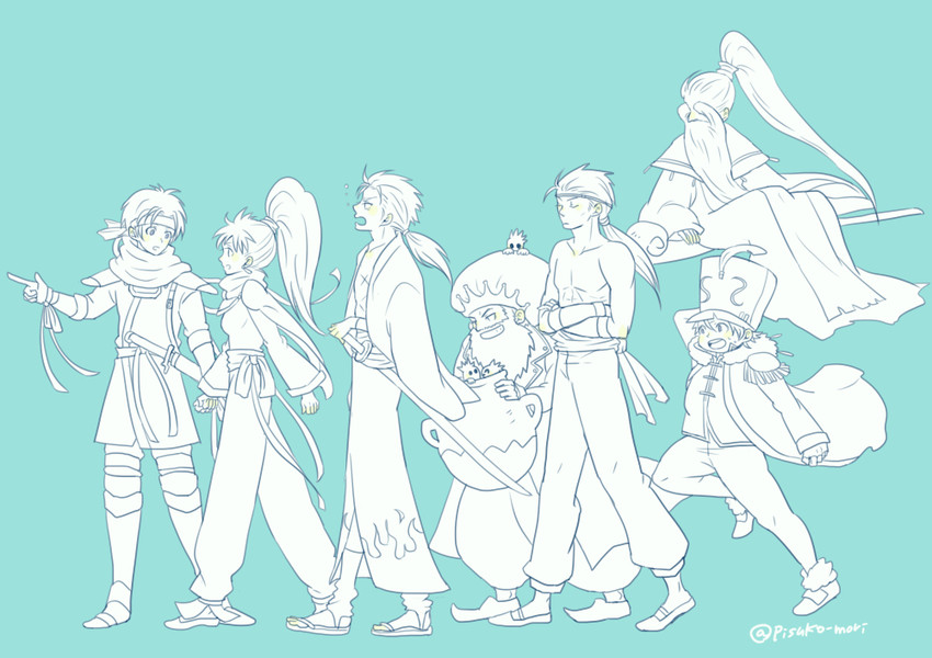 kukuru, arc, tosh, poco, gogen, and 2 more (arc the lad) drawn by lapi_(lapis6318)