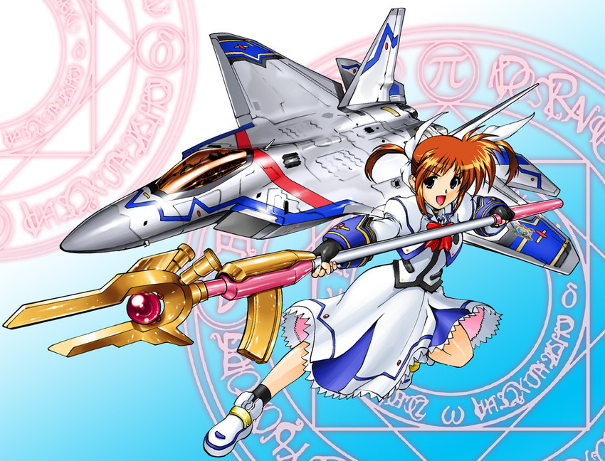 takamachi nanoha and raising heart (lyrical nanoha and 2 more) drawn by henshako