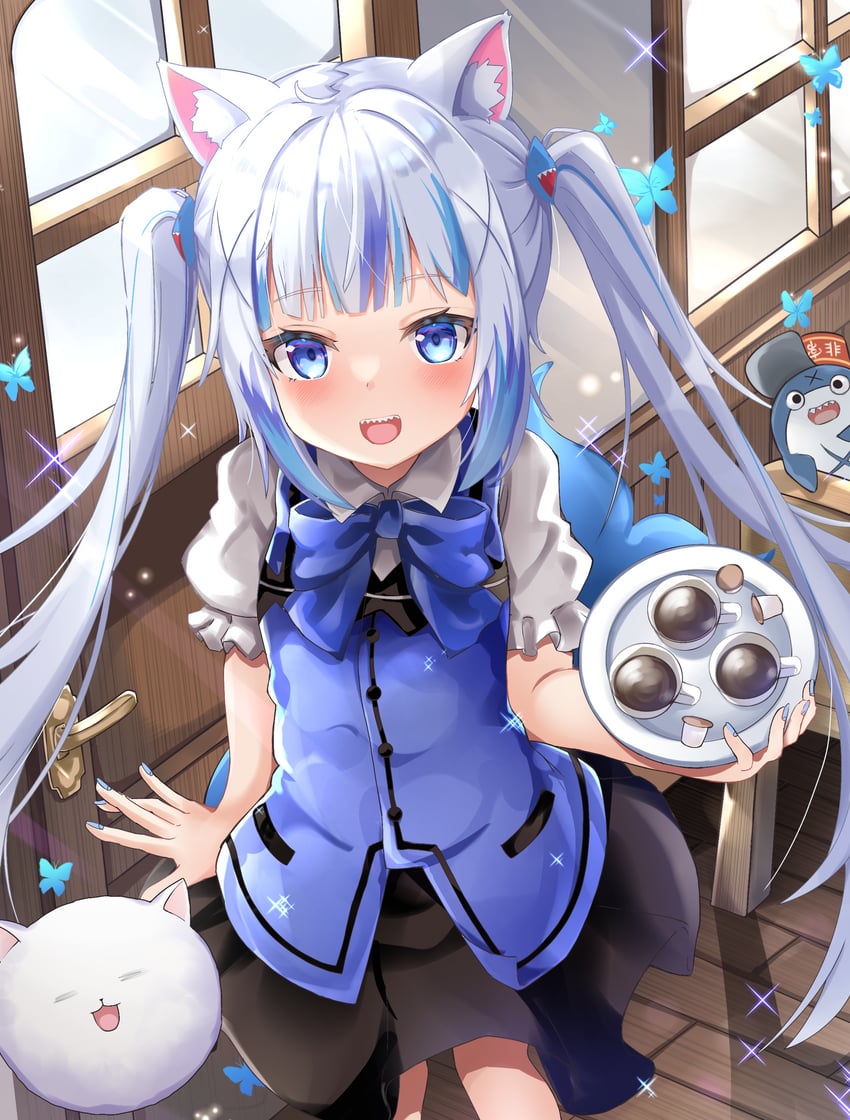 gawr gura, kafuu chino, tippy, and bloop (hololive and 2 more) drawn by nekopurin_(nyanko_prin)