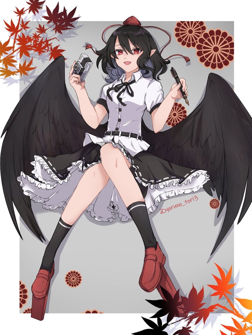 shameimaru aya (touhou) drawn by yoruno_tori3