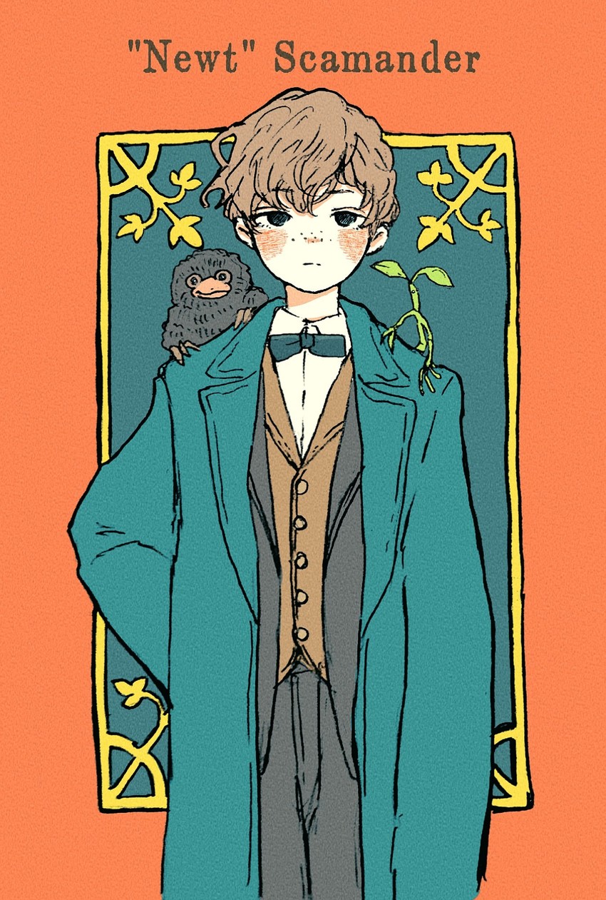 newt scamander, niffler, and bowtruckle (fantastic beasts and where to find...