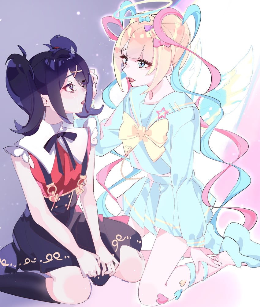 chouzetsusaikawa tenshi-chan and ame-chan (needy girl overdose) drawn by nekura-art