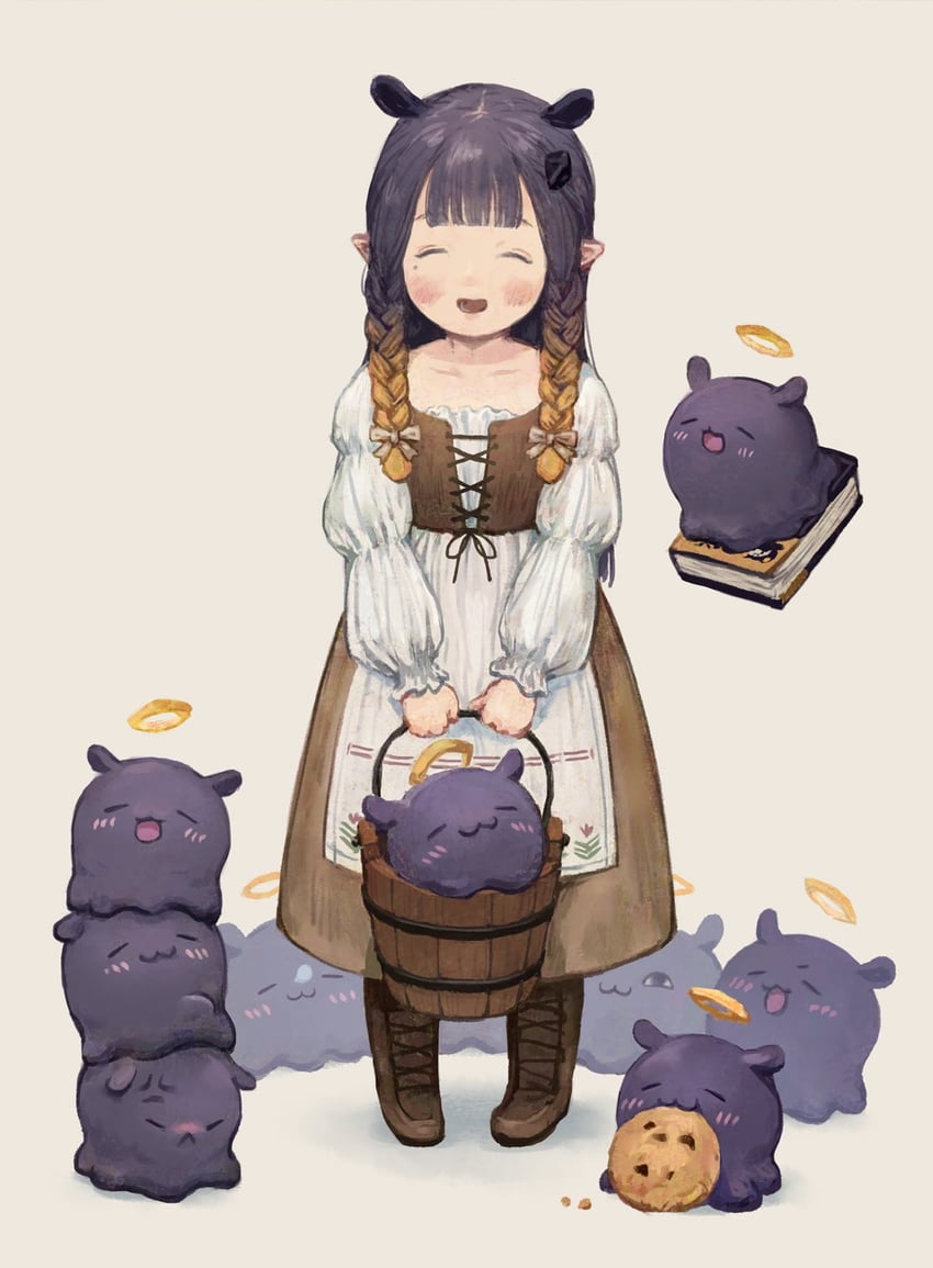ninomae ina'nis, takodachi, and ao-chan (hololive and 1 more) drawn by jemlington