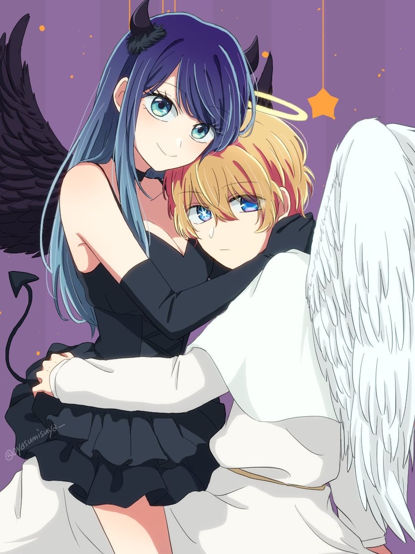 hoshino aquamarine and kurokawa akane (oshi no ko) drawn by oyasumisuya