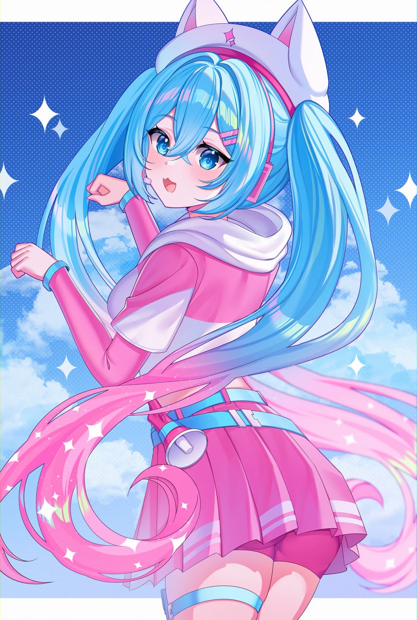hatsune miku and neko hatsune miku (vocaloid and 1 more) drawn by demcheg