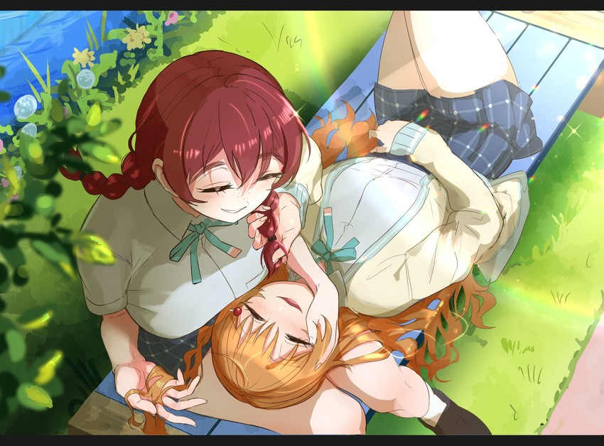 emma verde and konoe kanata (love live! and 1 more) drawn by monowe