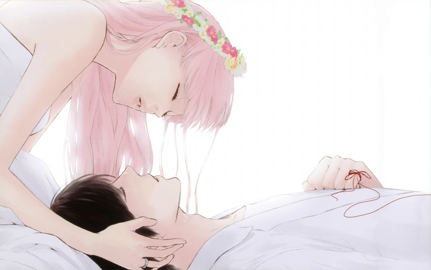 megurine luka (vocaloid and 1 more) drawn by yunomi_(yunomi_imonuy)