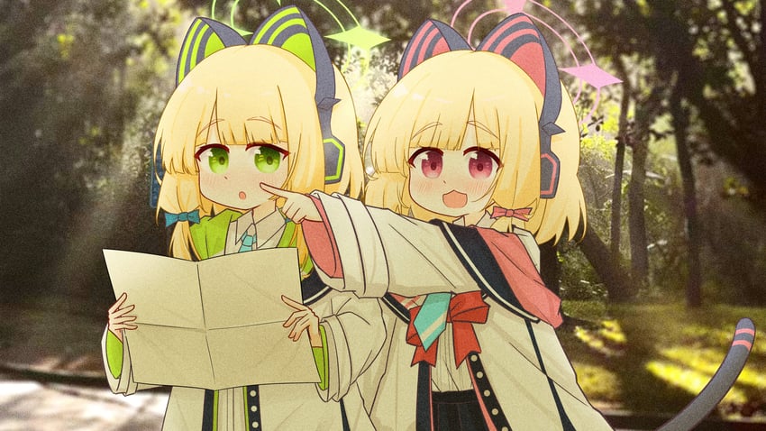 momoi and midori (blue archive) drawn by nuansede_kekeya