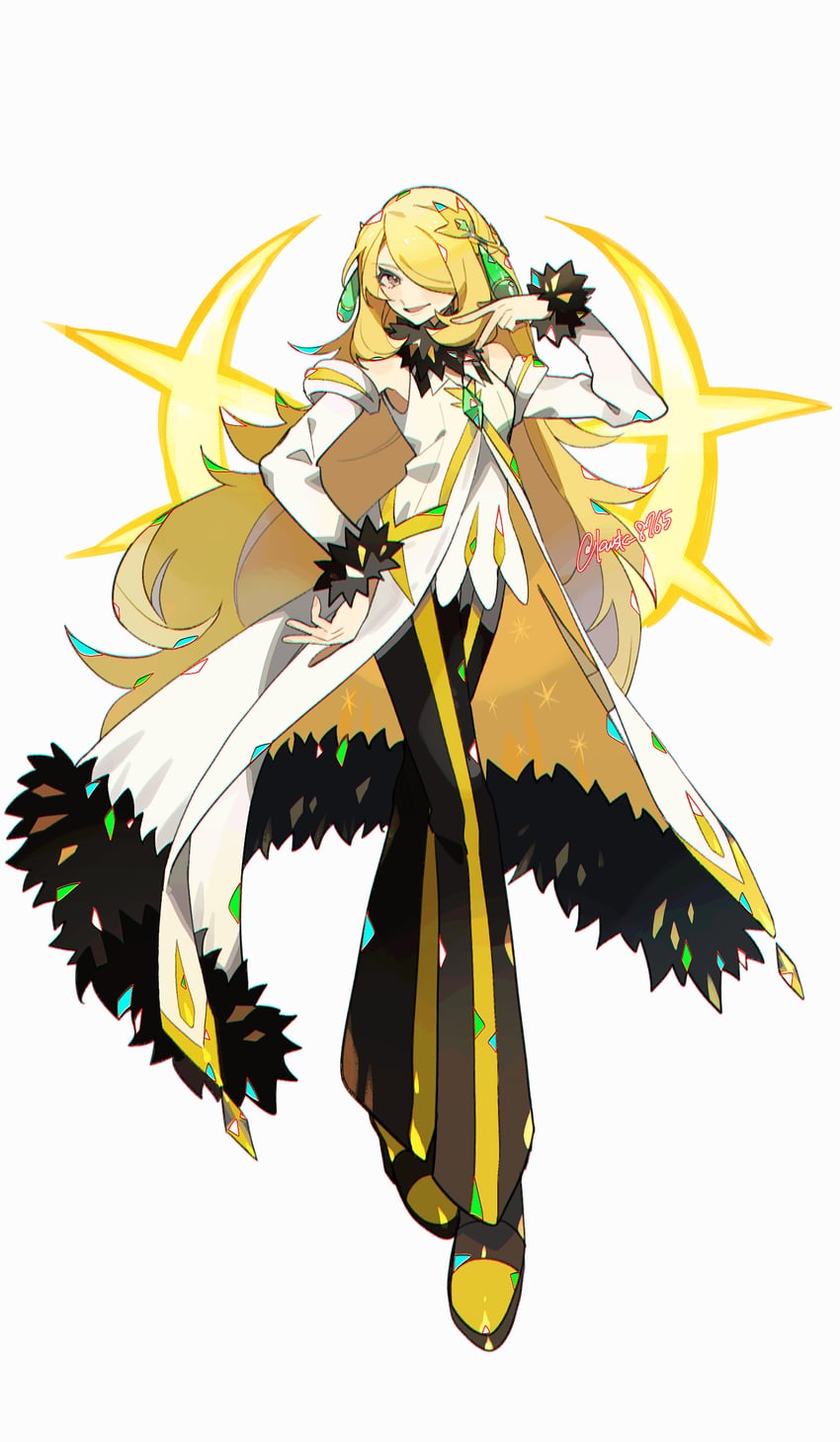 cynthia (pokemon and 1 more) drawn by kawasaki_(kwsk_8765)
