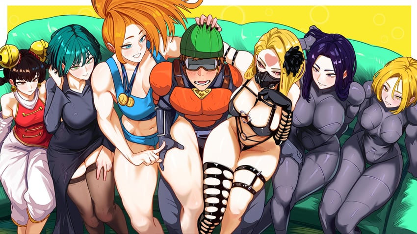 fubuki, kaijin hime do-s, captain mizuki, mumen rider, lin lin, and 2 more (one-punch man) drawn by vlizz
