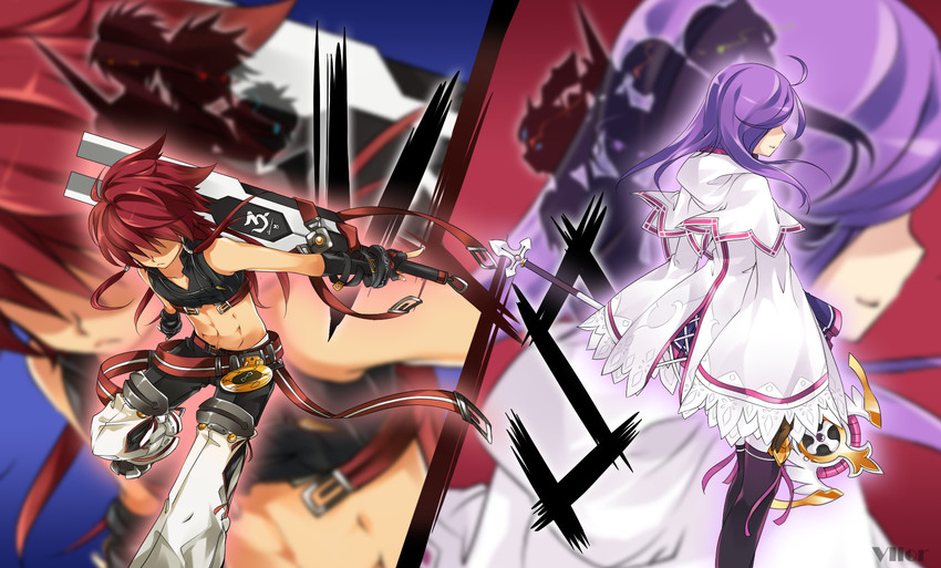 eve, aisha landar, ara haan, rena erindel, elsword, and 4 more (elsword) drawn by vilor