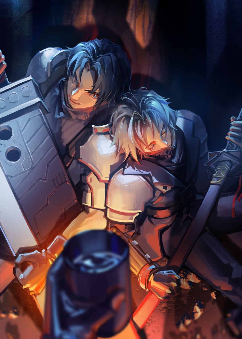 sephiroth and angeal hewley (final fantasy and 2 more) drawn by 96min69