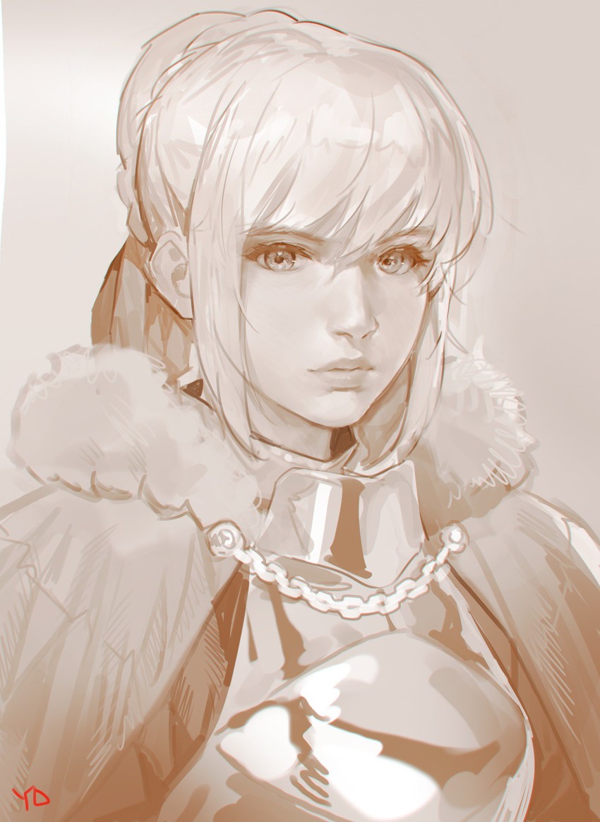 artoria pendragon and saber (fate and 2 more) drawn by yd_(orange_maru)