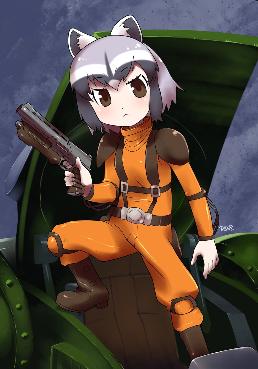 common raccoon and scopedog (kemono friends and 1 more) drawn by himehachi_(hime8manga)