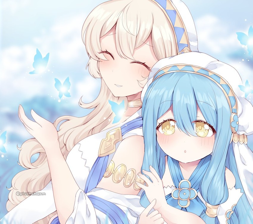 azura and female corrin (fire emblem and 2 more) drawn by plushcharm