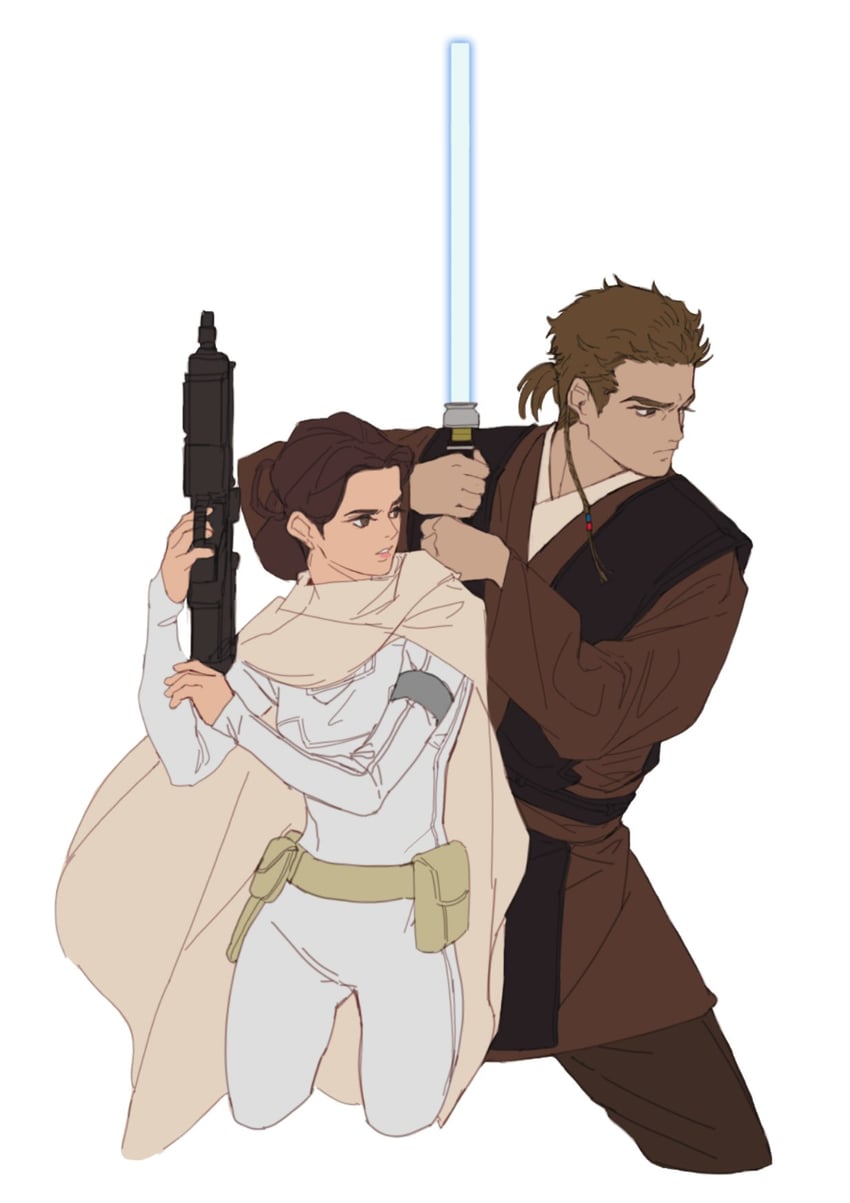 anakin skywalker and padme amidala (star wars and 1 more) drawn by noooo_8277