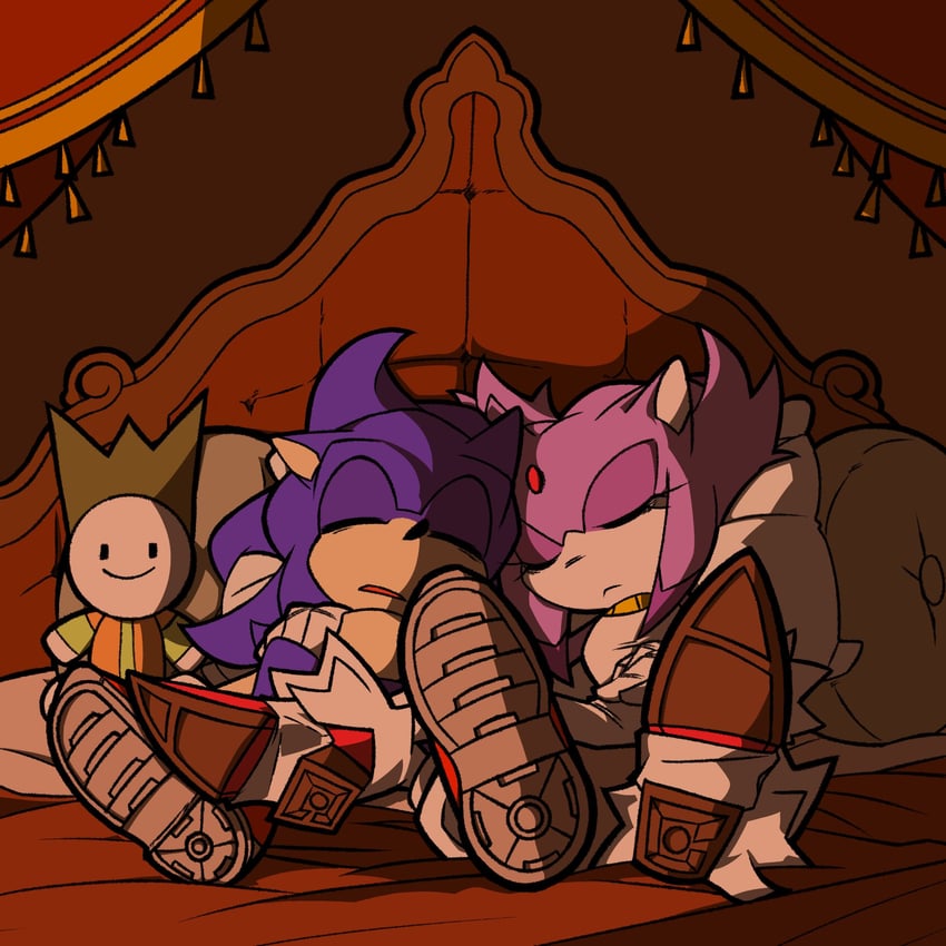 sonic the hedgehog and blaze the cat (sonic) drawn by dawn0fliberty