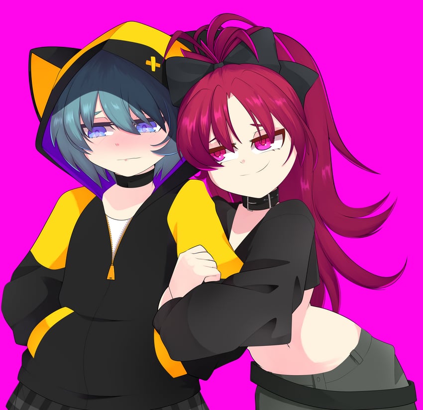 miki sayaka and sakura kyoko (mahou shoujo madoka magica) drawn by shion_(shion_aster)