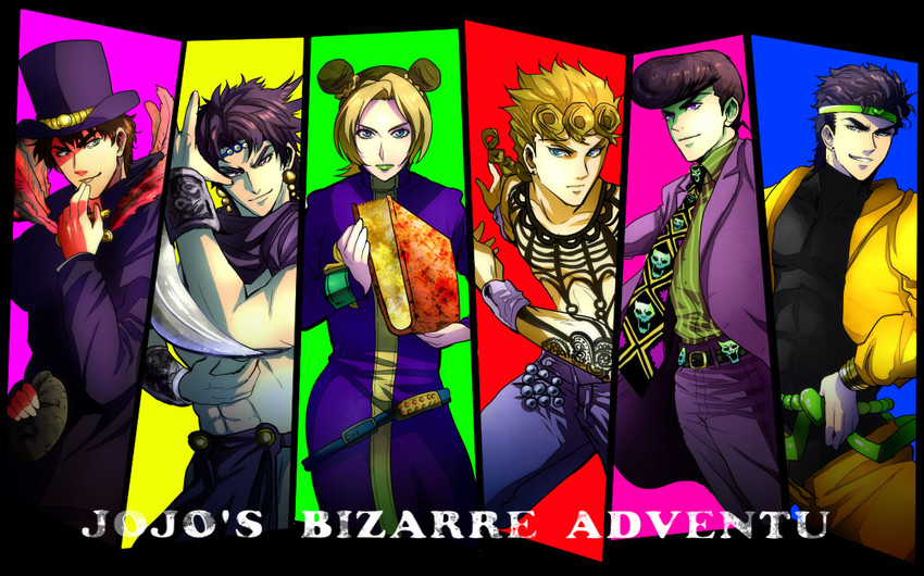 joseph joestar, kujo jotaro, dio brando, kujo jolyne, giorno giovanna, and 6 more (jojo no kimyou na bouken and 6 more) drawn by honchu
