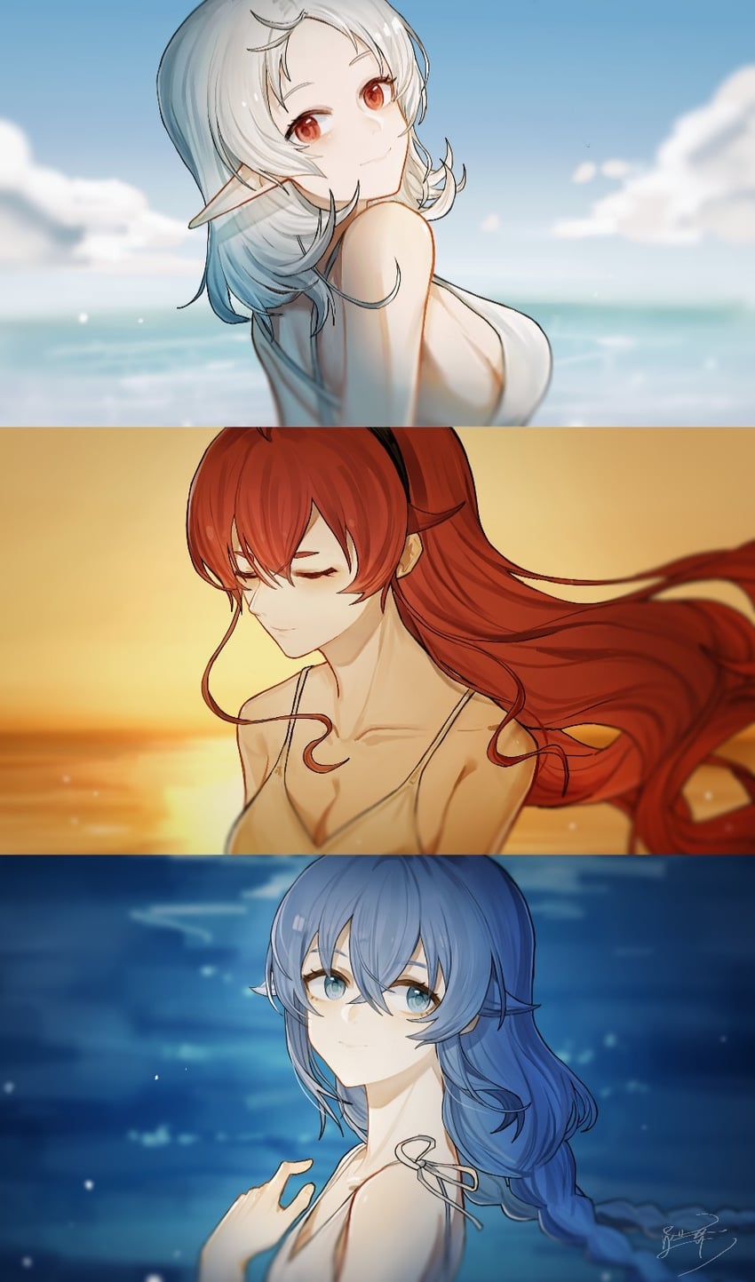 roxy migurdia, eris greyrat, and sylphiette (mushoku tensei) drawn by yisjhui