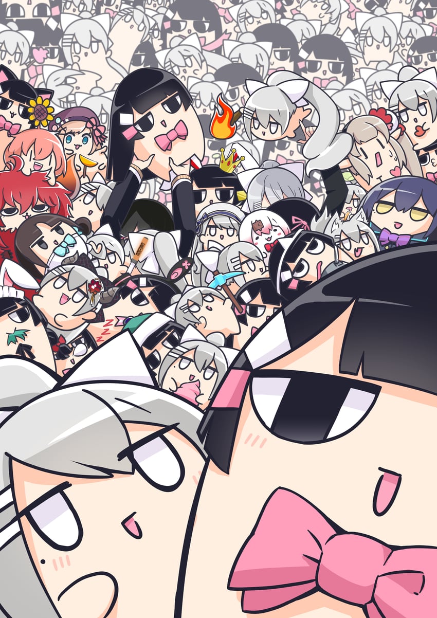 tsukino mito, higuchi kaede, shiina yuika, suzuhara lulu, shizuka rin, and 7 more (nijisanji and 1 more) drawn by mikura_kazuyuki