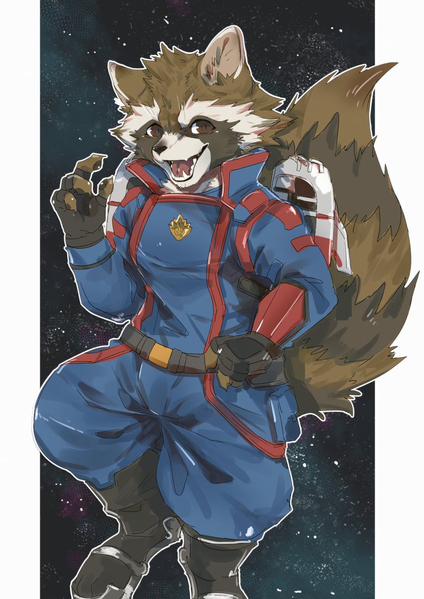 rocket raccoon (marvel and 4 more) drawn by ao_gravity