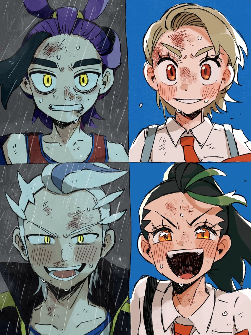 kieran, juliana, nemona, and drayton (pokemon and 1 more) drawn by yusho_(ossm03)