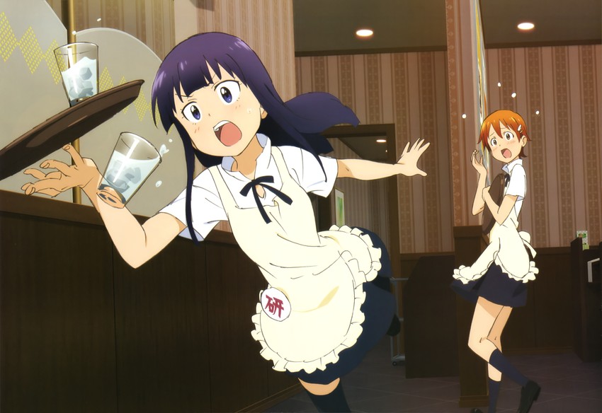 inami mahiru and yamada aoi (working!! and 1 more) drawn by takase_tomoaki