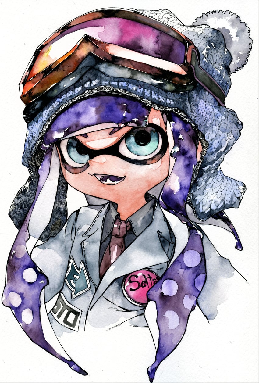inkling player character and inkling girl (splatoon) drawn by mhxbump