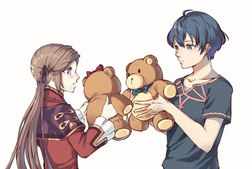 edelgard von hresvelg and male byleth (fire emblem and 1 more) drawn by hotaru_lbb