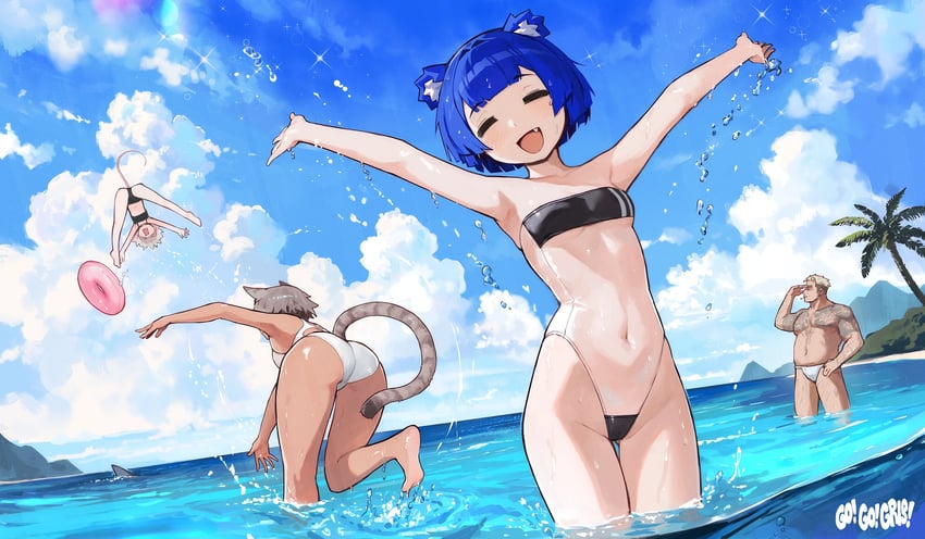gris, kara, perl, and boss (go! go! gris!) drawn by vertigris