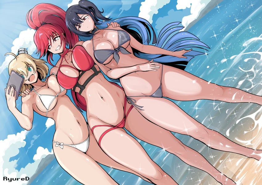 west virginia, maryland, and oklahoma (azur lane) drawn by ryured