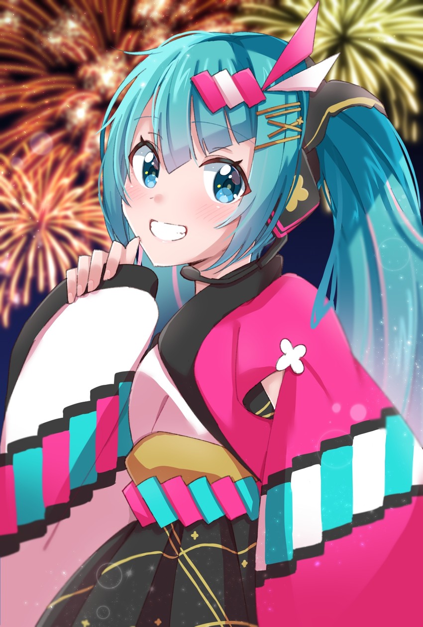 hatsune miku and magical mirai miku (vocaloid and 1 more) drawn by supo01