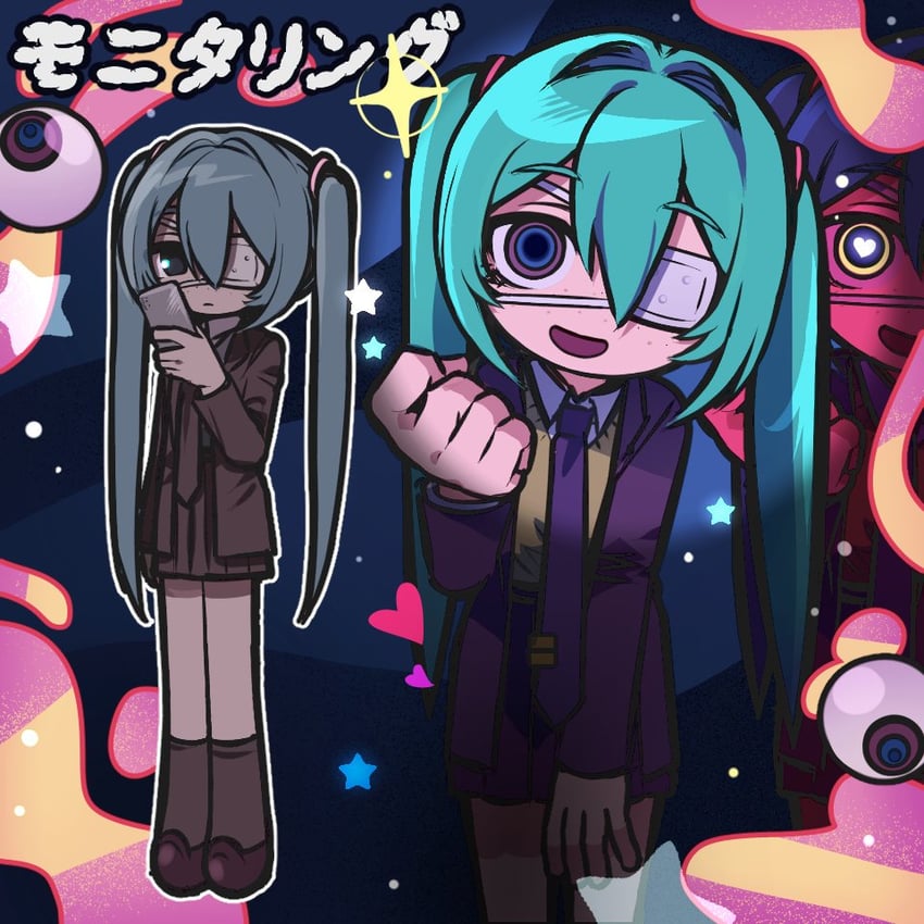 hatsune miku (vocaloid and 1 more) drawn by jjjjtaaaku