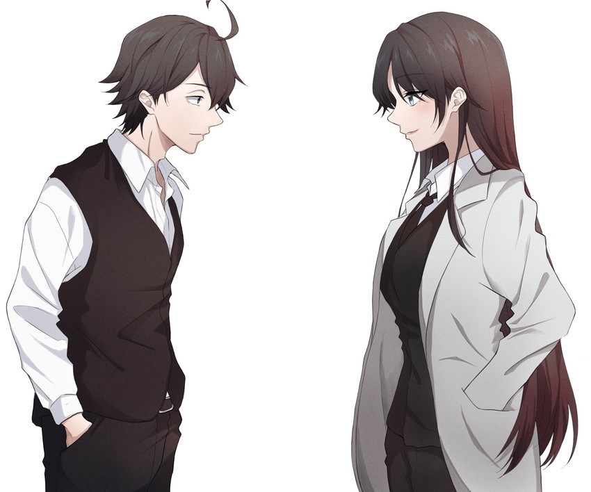 hikigaya hachiman and hiratsuka shizuka (yahari ore no seishun lovecome wa machigatteiru.) drawn by light_(lightpicture33)