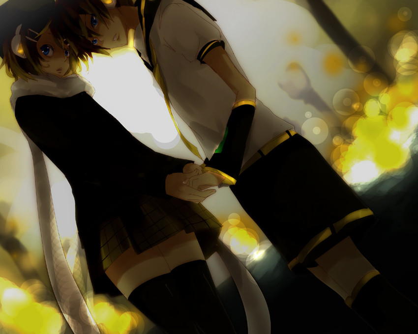 kagamine rin and kagamine len (vocaloid and 1 more) drawn by kl_(dgzonbi)