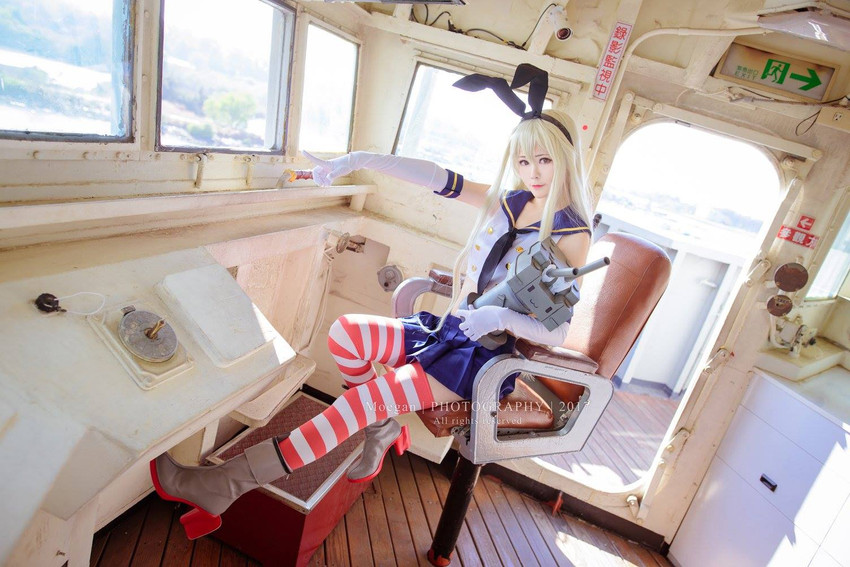 shimakaze and rensouhou-chan (kantai collection) drawn by arty_huang_(cosplayer)