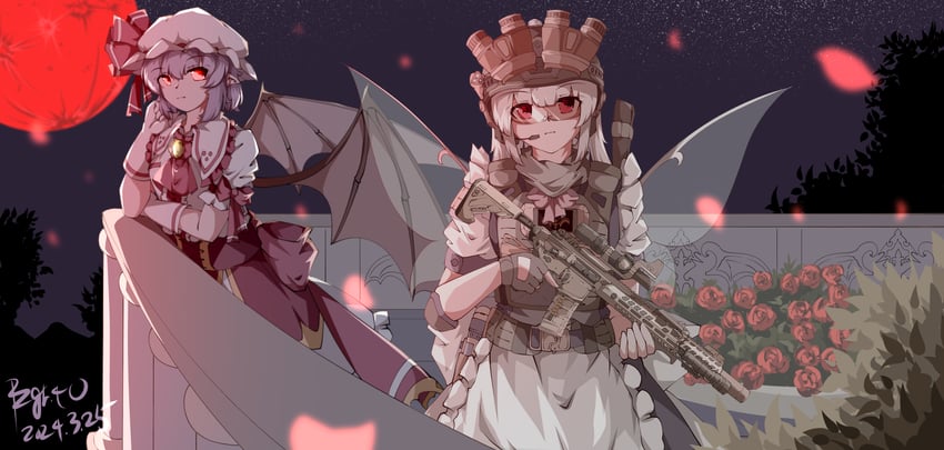 remilia scarlet and fairy maid (touhou) drawn by pzgr.40